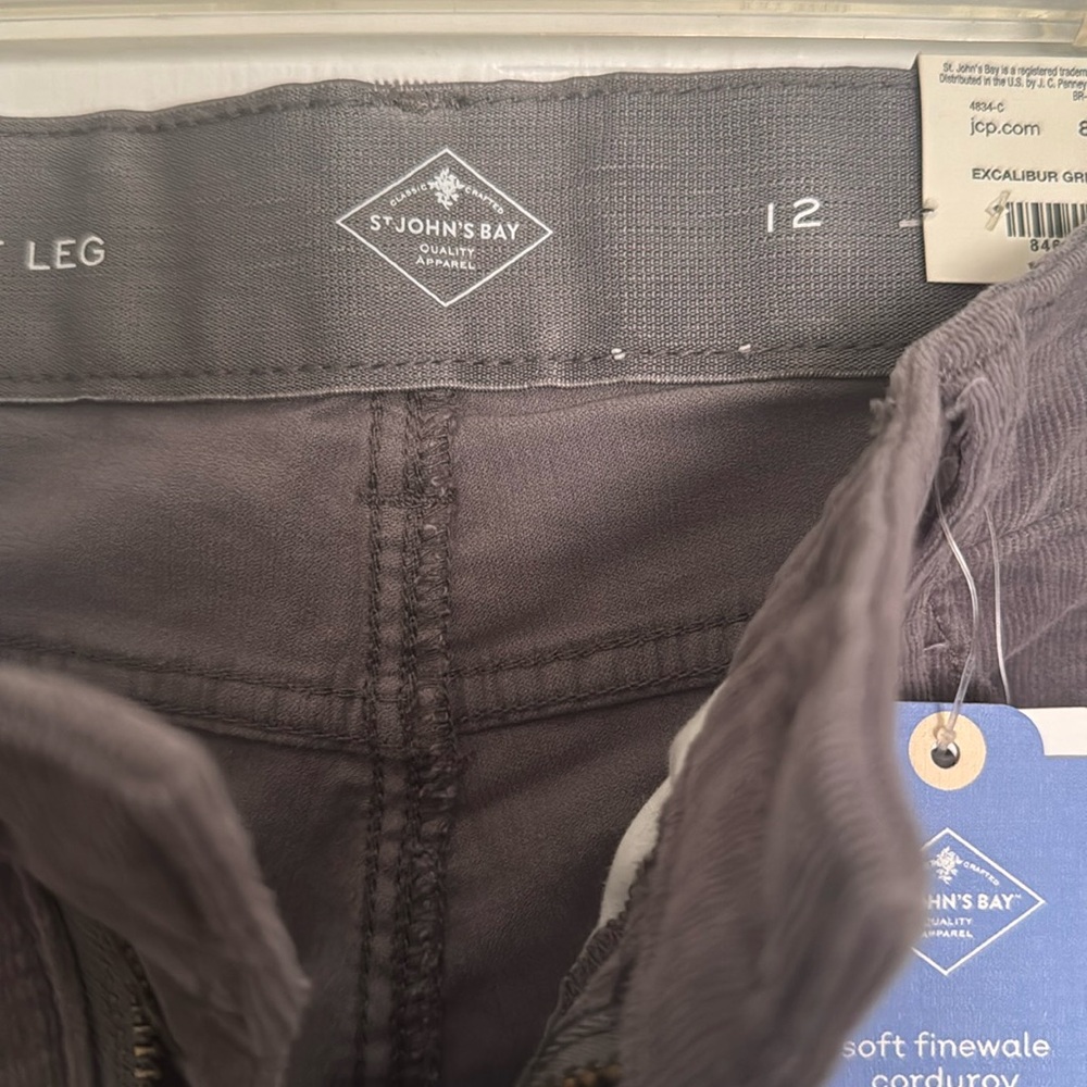 St John’s Bay grey corduroy pants.